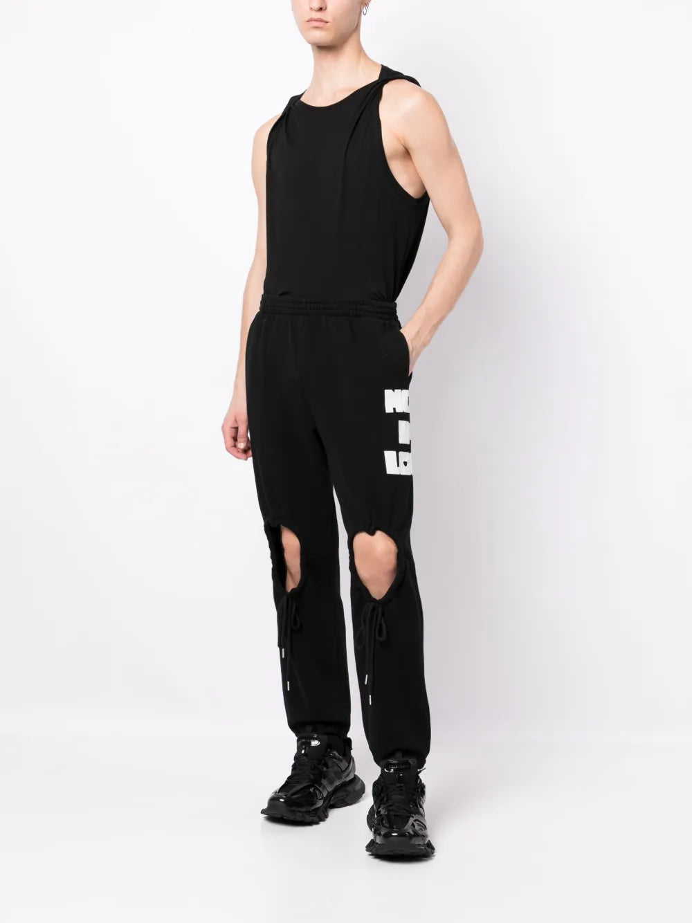 Heart-Shaped Cut-Out Detail Track Pants