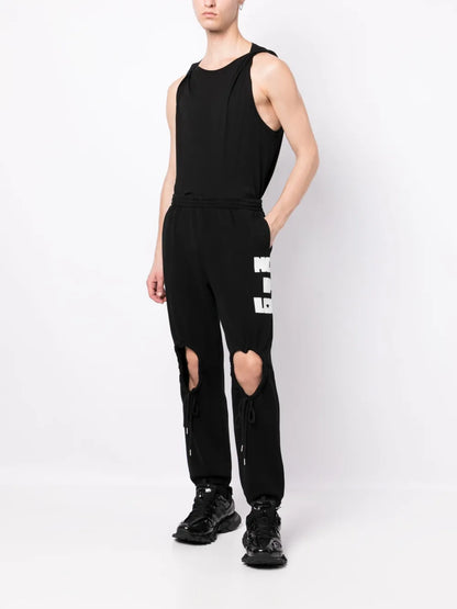 Heart-Shaped Cut-Out Detail Track Pants