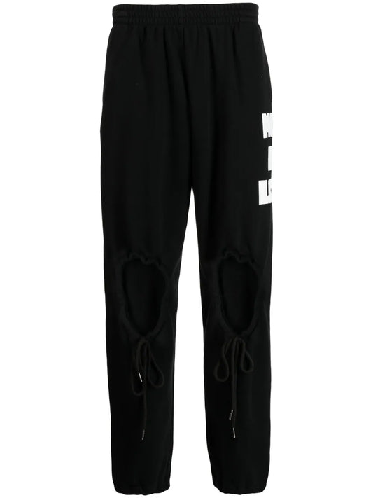 Heart-Shaped Cut-Out Detail Track Pants