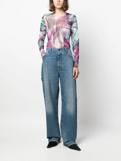 High-Waisted Wide-Leg Jeans