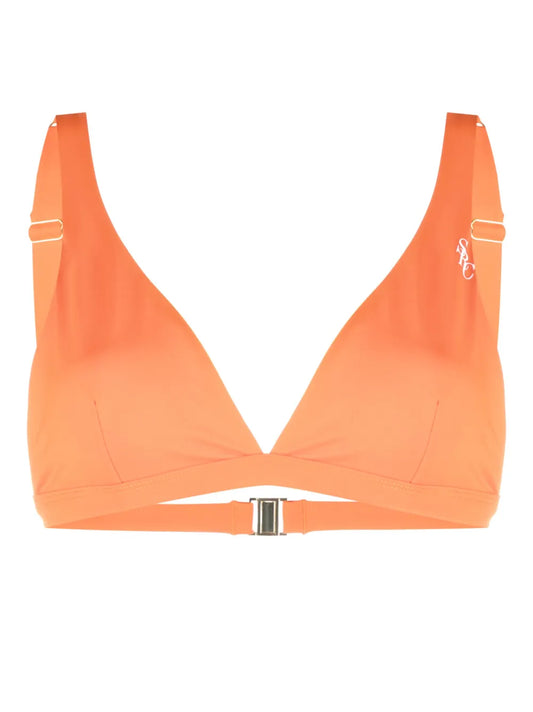 Logo-Print Triangle Bikini Top