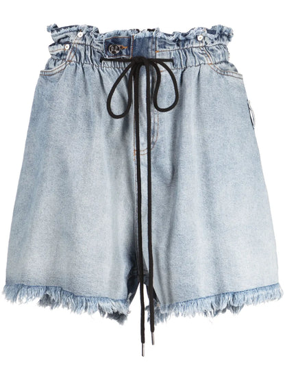 Drawstring Denim Shorts