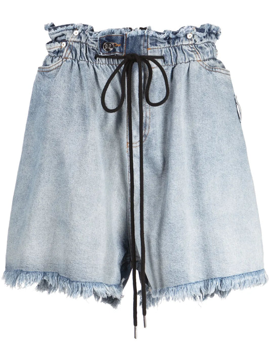 Drawstring Denim Shorts