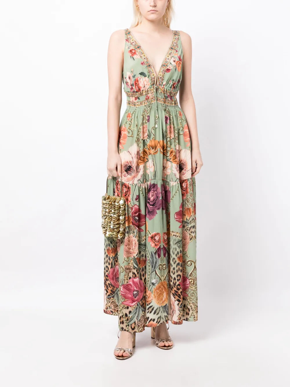 Floral-Print Silk Dress