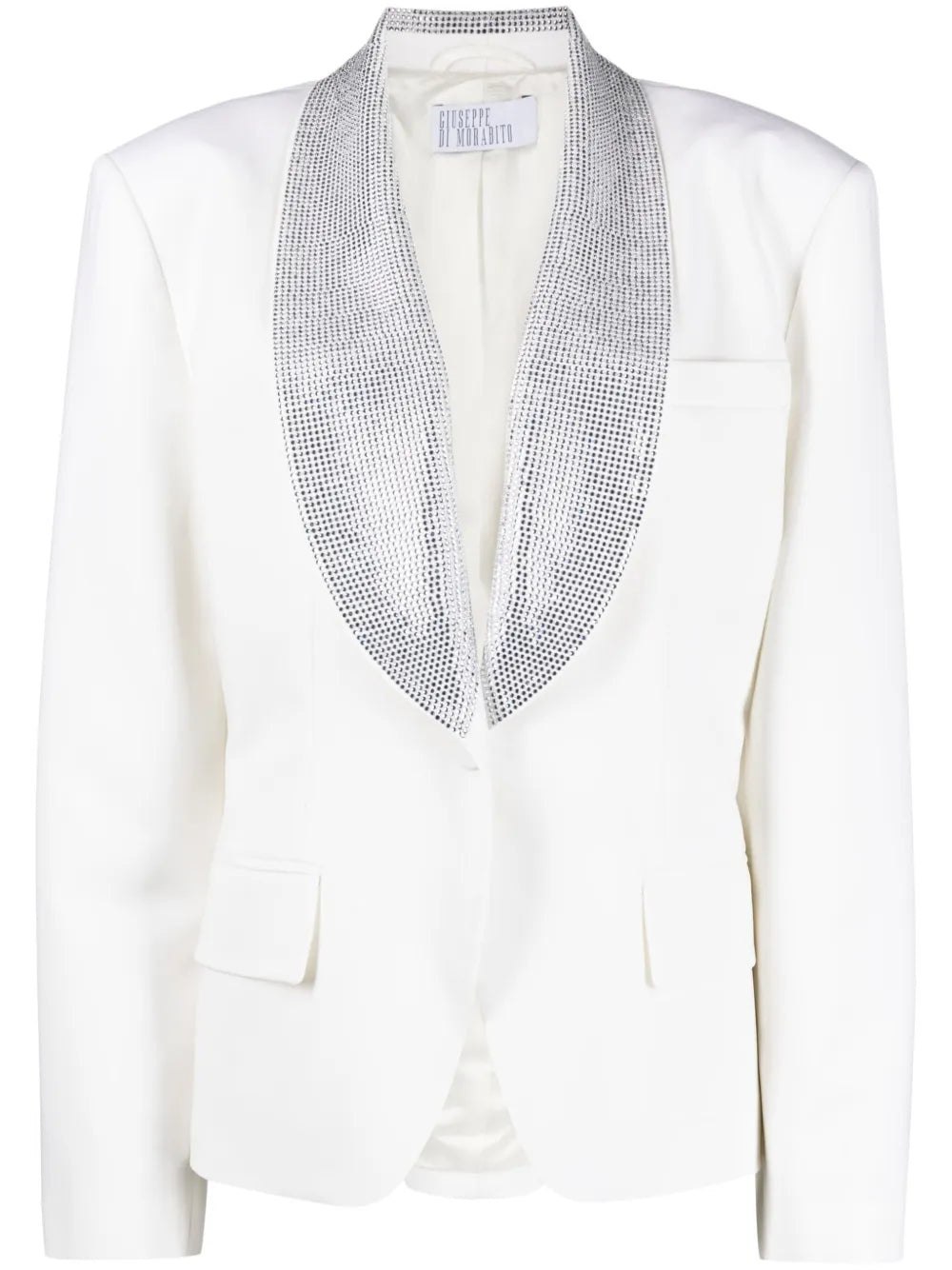 Crystal-Embellished Lapel Blazer