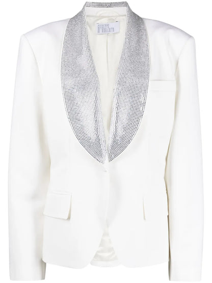 Crystal-Embellished Lapel Blazer