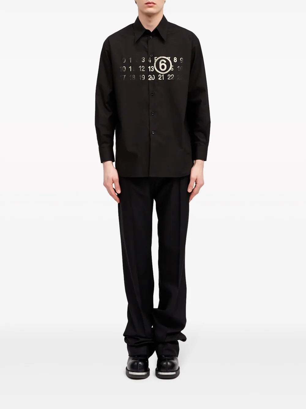 Numbers-Print Cotton Shirt