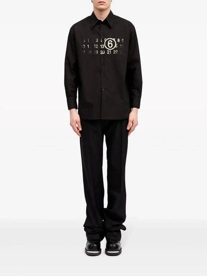 Numbers-Print Cotton Shirt
