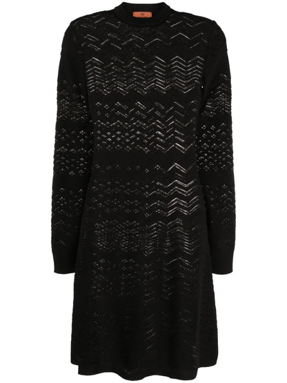 Zigzag Crochet-Knit Dress