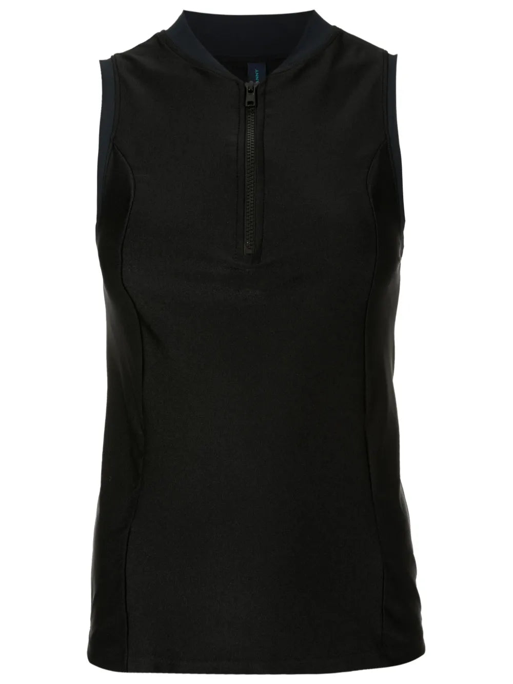 Baseball-Collar Zip-Up Top