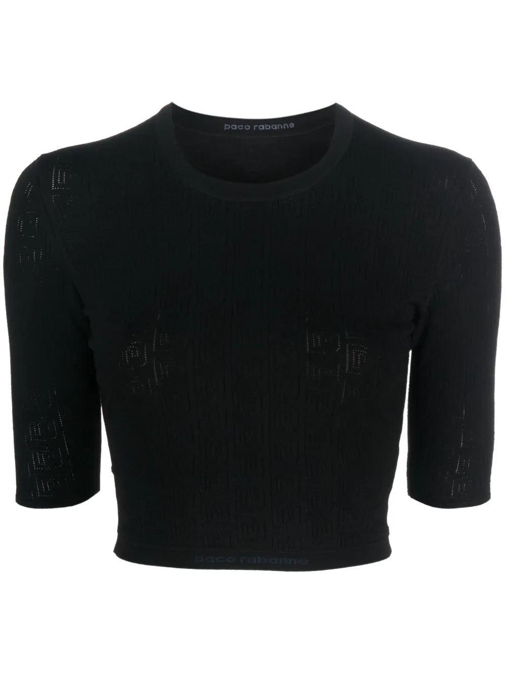 Monogram-Pattern Crop Top