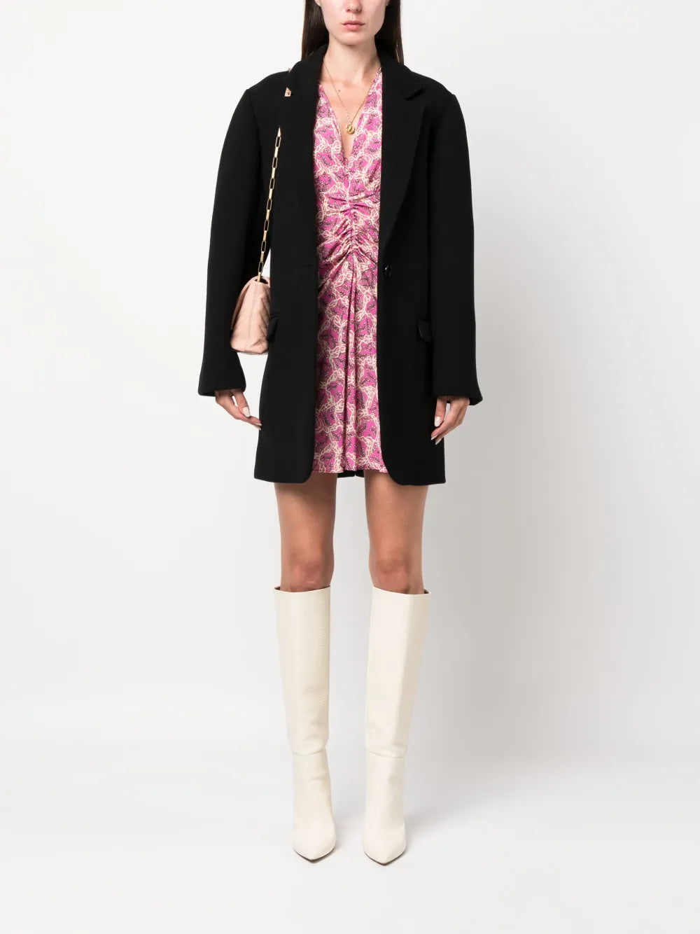Jilinka Button-Up Virgin Wool Blend Coat