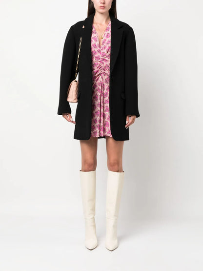 Jilinka Button-Up Virgin Wool Blend Coat