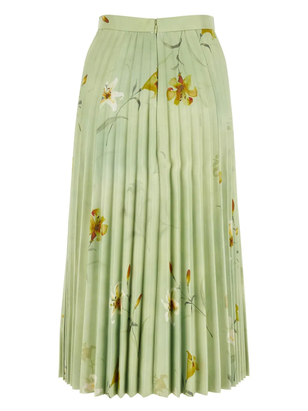 Floral-Print Pleated Midi Skirt