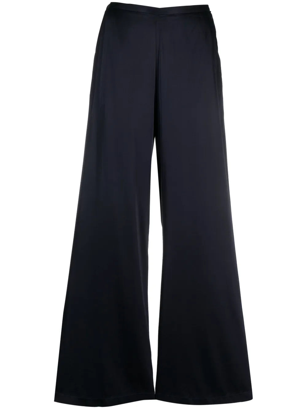Satin-Finish Wide-Leg Trousers