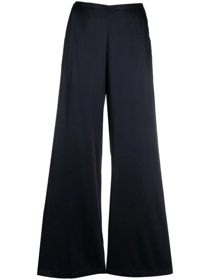 Satin-Finish Wide-Leg Trousers