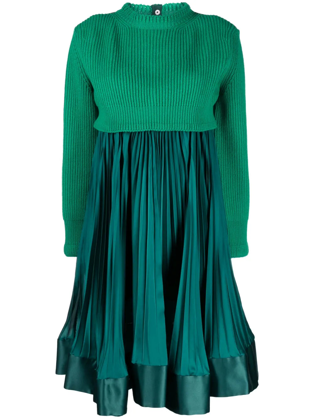 Pleated Layered Wool Dress