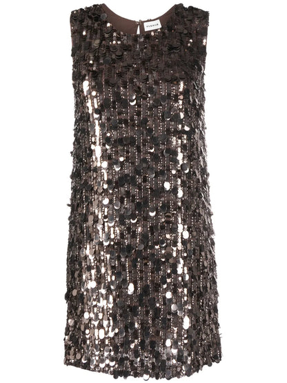 Sequinned Sleeveless Shift Minidress