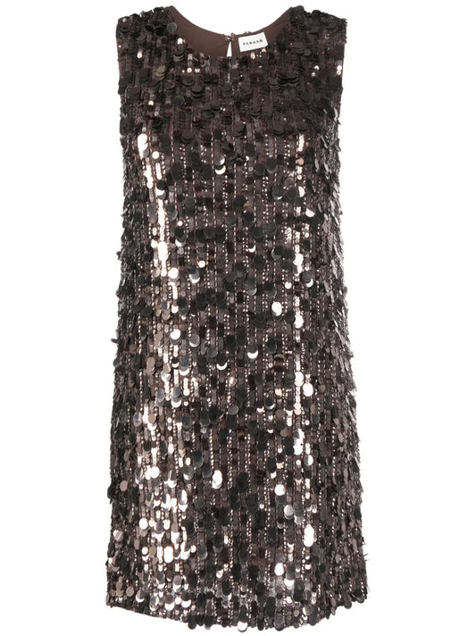 Sequinned Sleeveless Shift Minidress