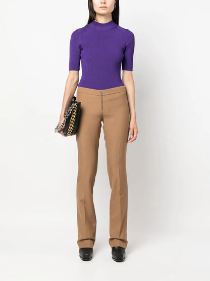 Zip-Up Slim-Fit Trousers