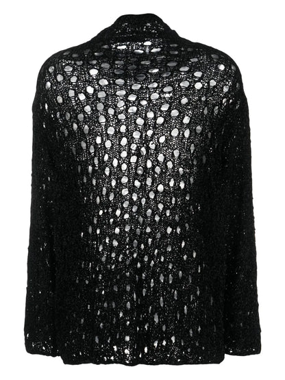 Open-Knit High-Neck Jumper