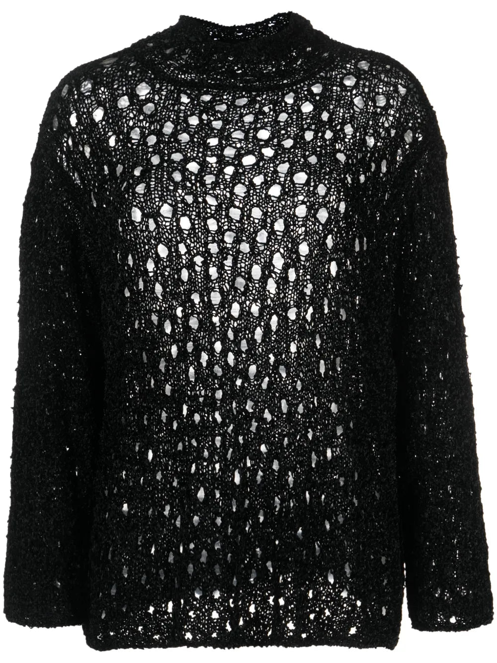Open-Knit High-Neck Jumper