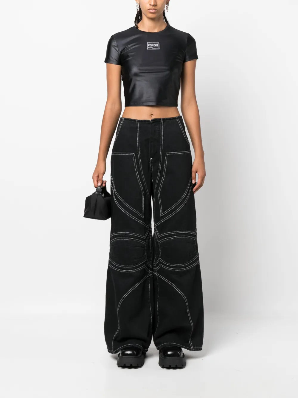 Logo-Patch Cropped T-Shirt