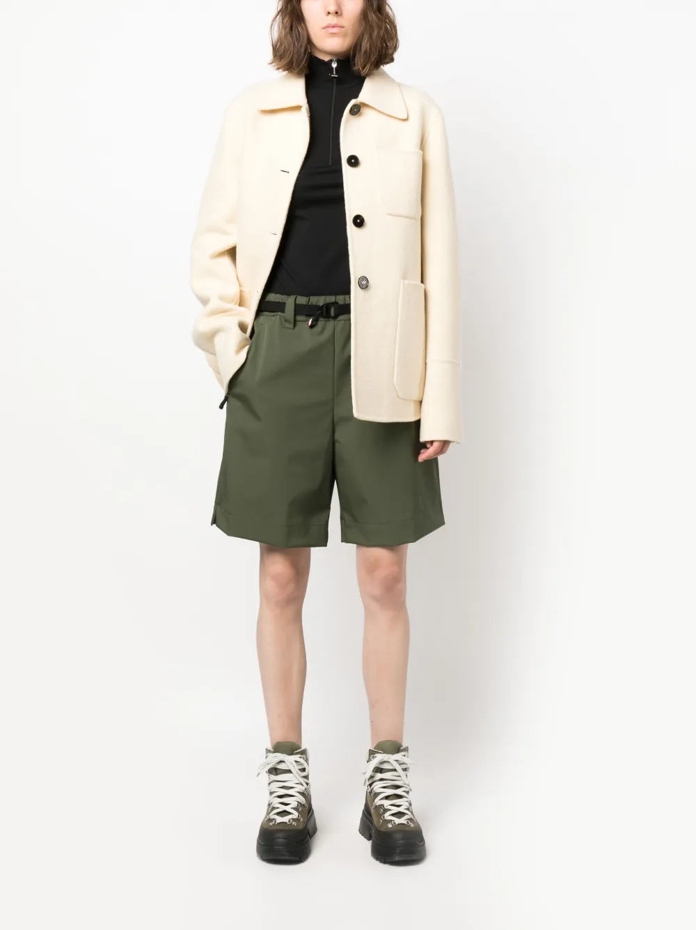 Belted Knee-Length Shorts