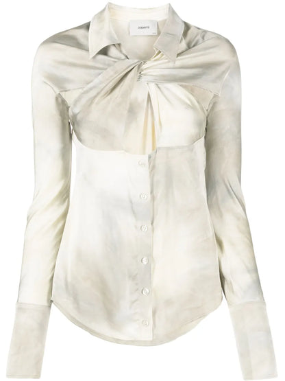 Gradient-Effect Twist-Detail Shirt