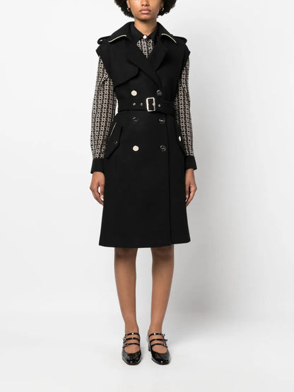 Double-Breasted Sleeveless Coat