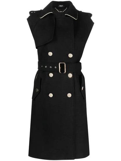 Double-Breasted Sleeveless Coat
