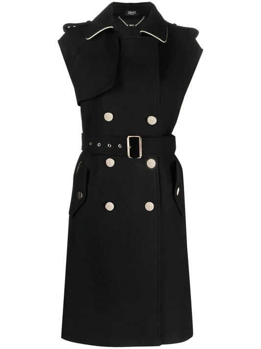 Double-Breasted Sleeveless Coat