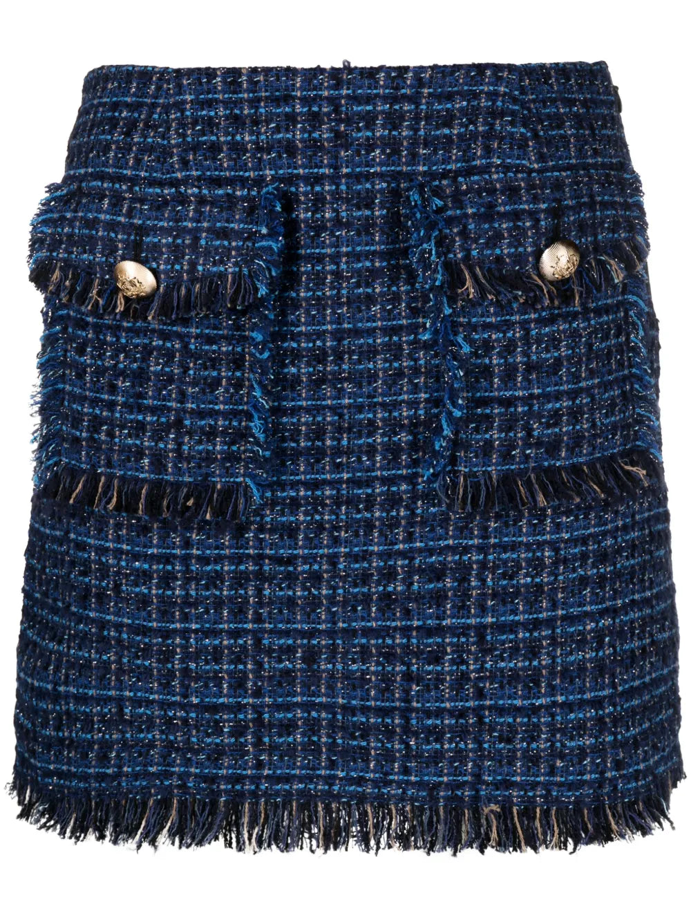 Frayed-Edge Bouclé Miniskirt