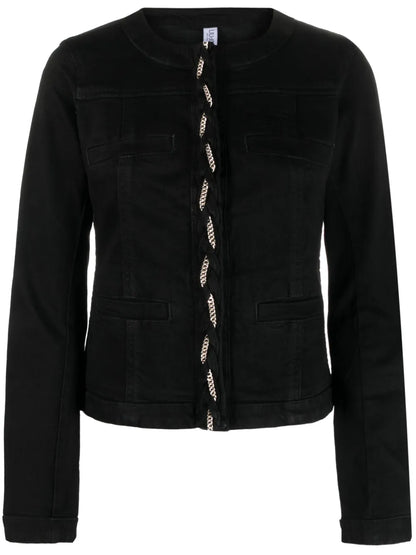 Chain-Link Detail Denim Jacket