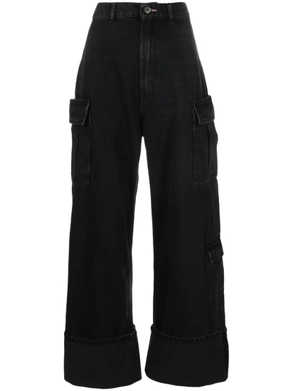High-Waisted Cargo Trousers