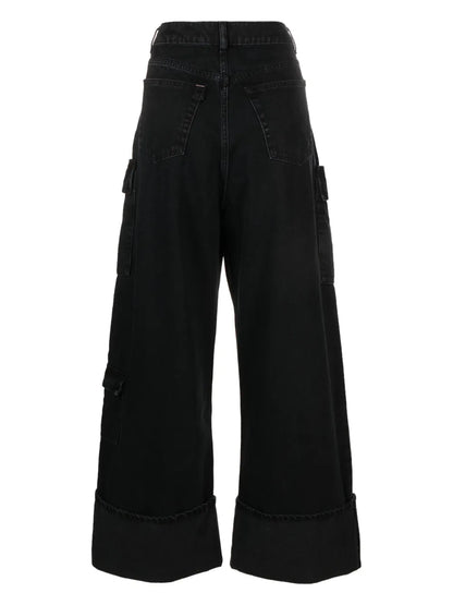 High-Waisted Cargo Trousers