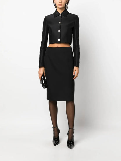 Cropped Button-Up Jacket