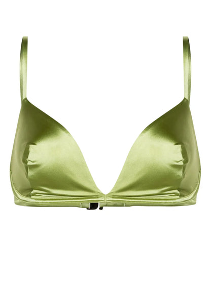 The Triangle Satin Bikini Top