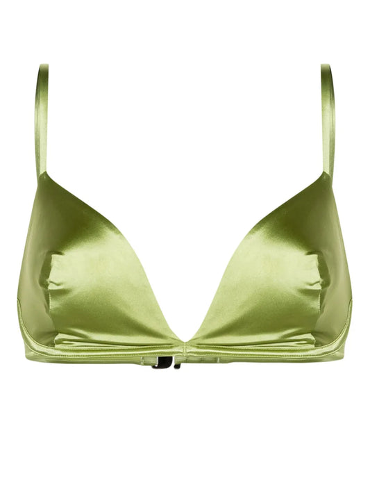 The Triangle Satin Bikini Top