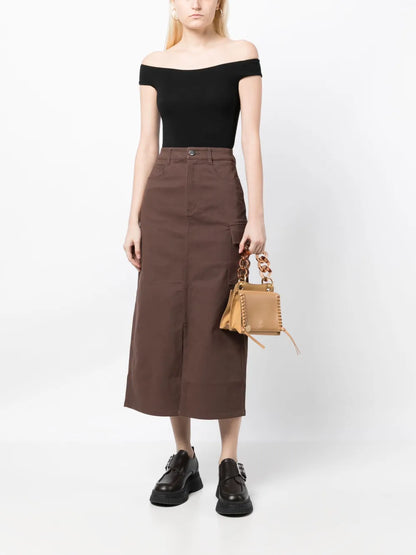High-Waisted Midi Skirt