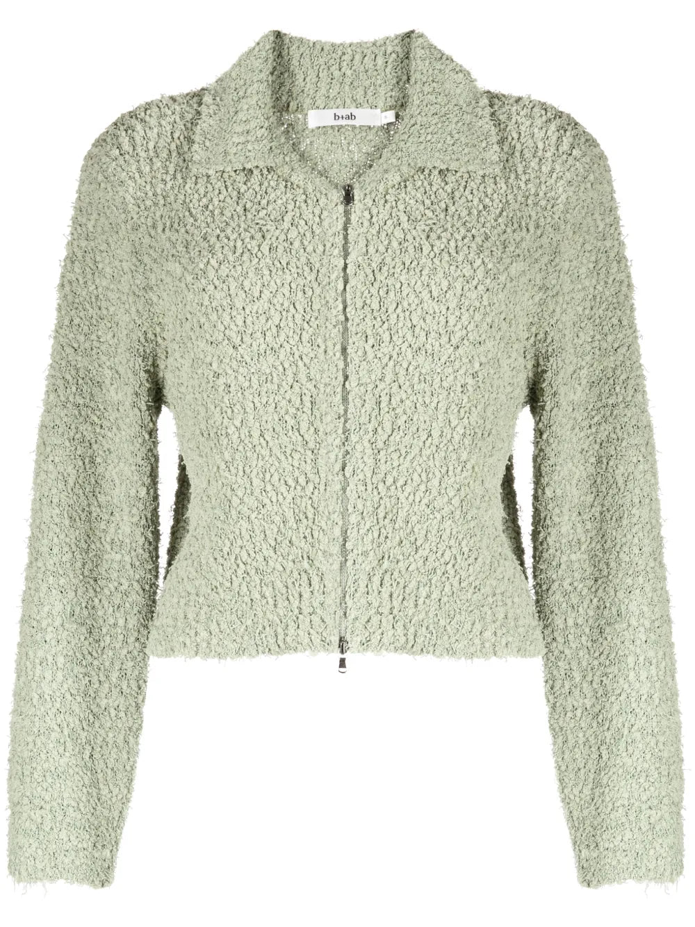 Pointed-Flat Collar Zip-Up Jacket