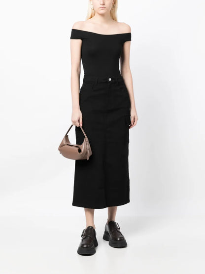 High-Waisted Midi Skirt