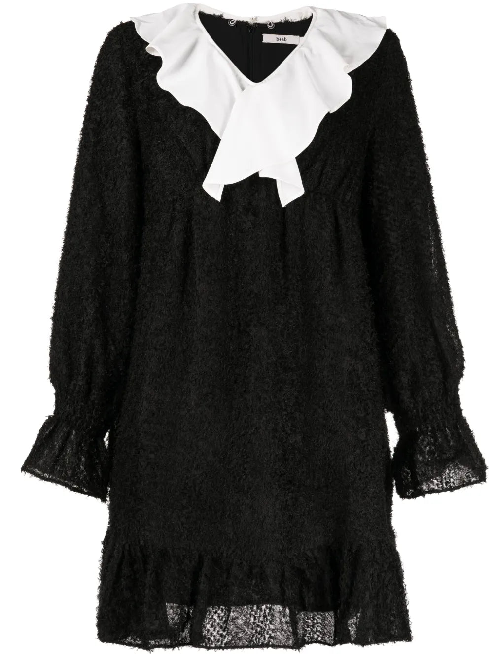 Ruffle-Detailing Textured-Finish Dress