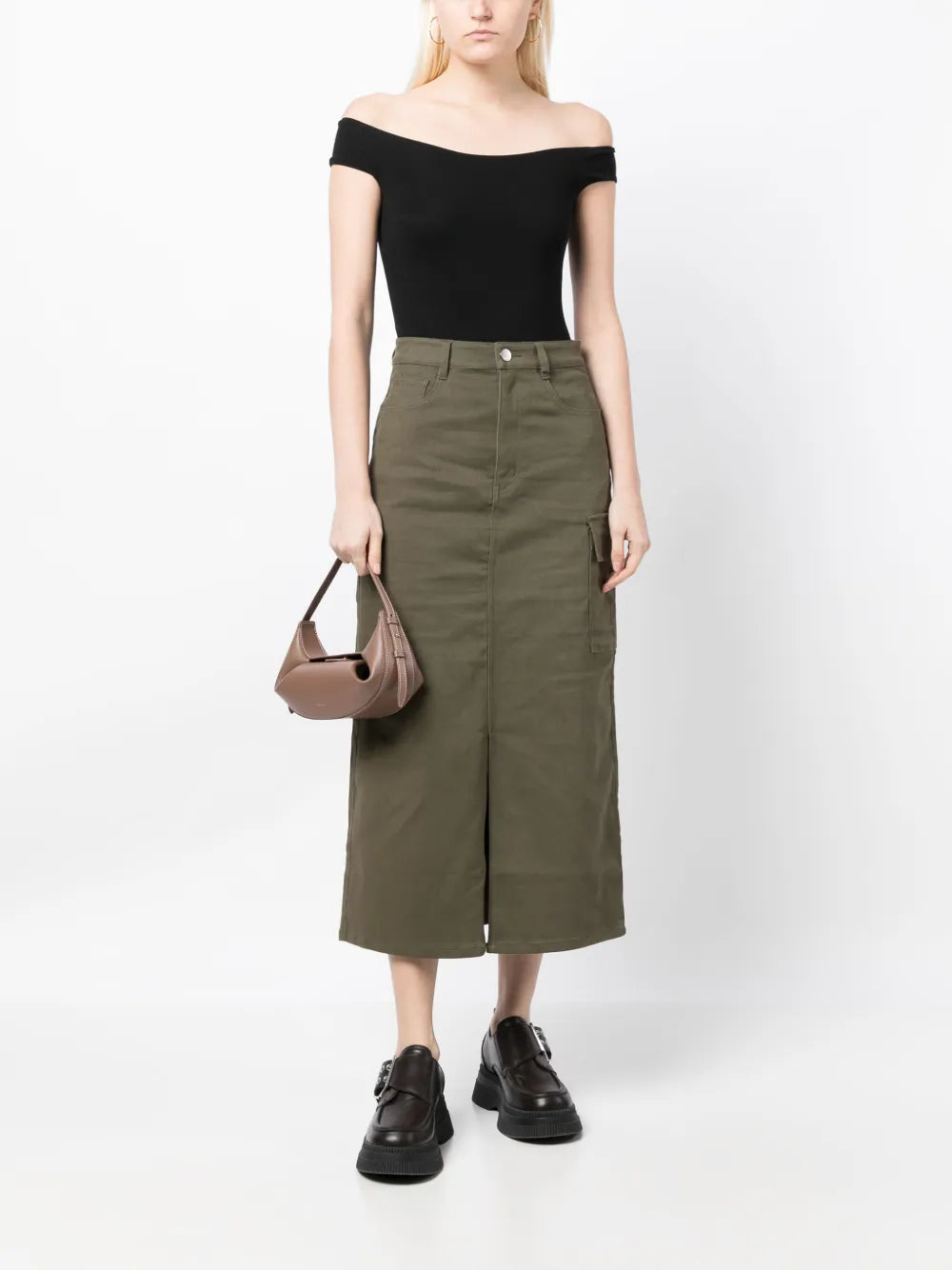 High-Waisted Midi Skirt