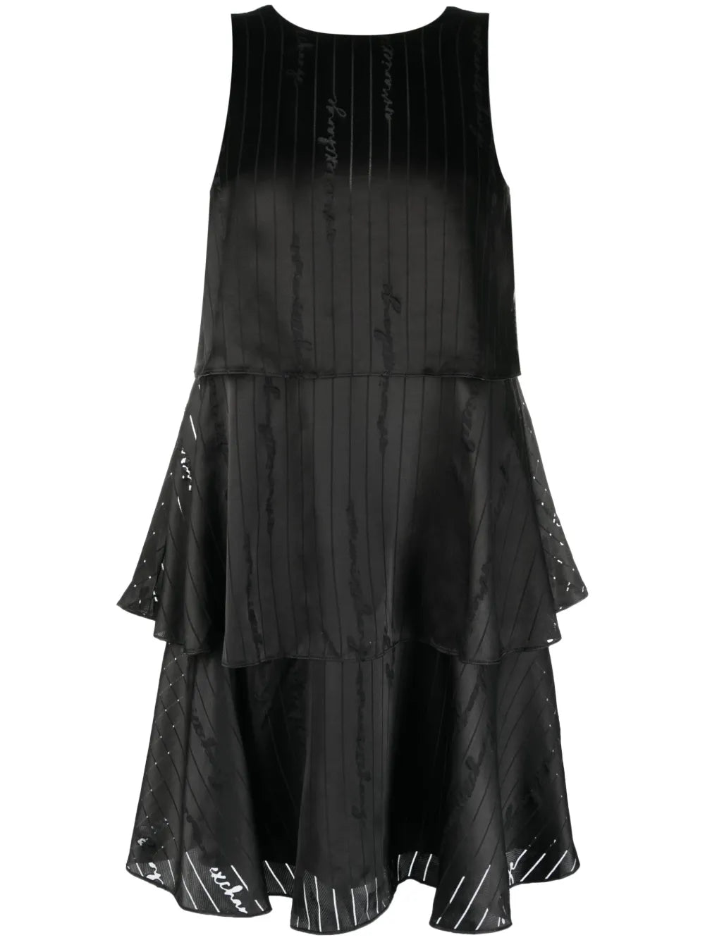 Satin-Finish Devoré-Effect Sleeveless Dress