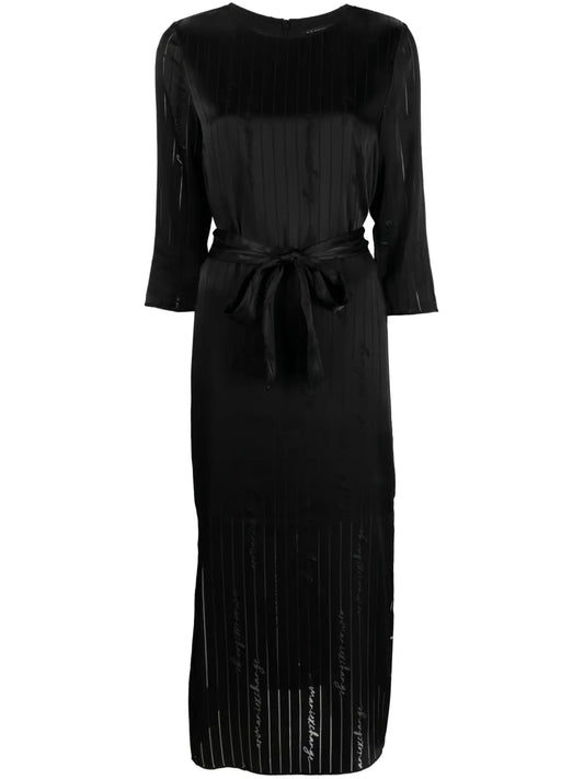 Logo-Embroidered Satin Midi Dress