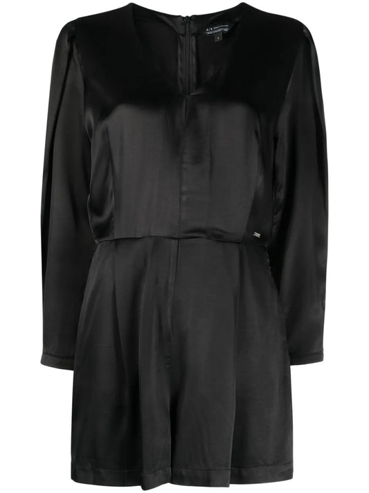 Logo-Plaque Satin-Finish Jumpsuit