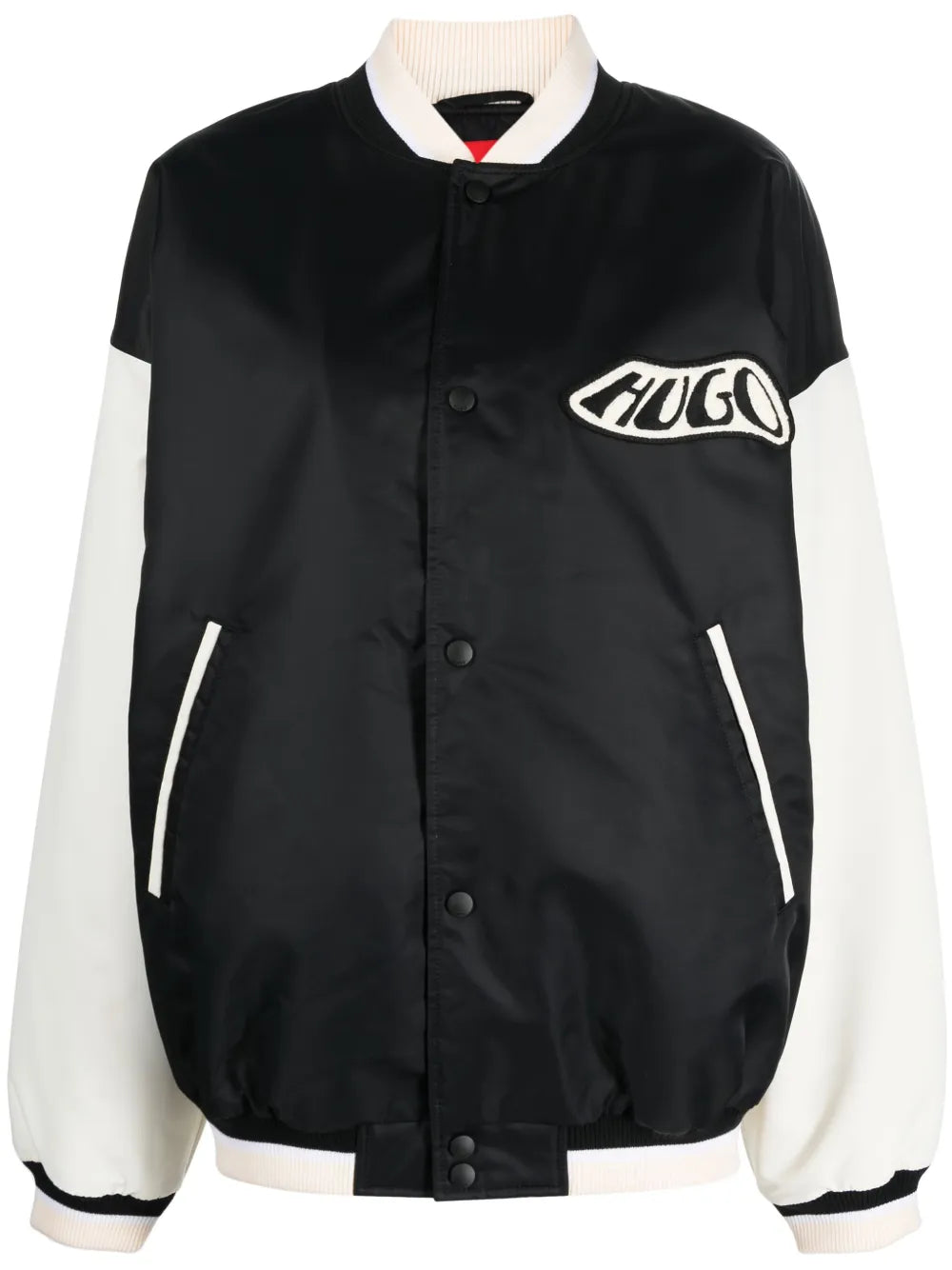 Logo-Patch Satin Bomber Jacket