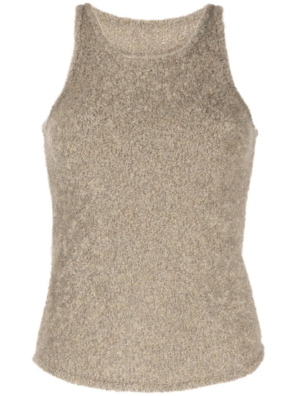 Sleeveless Fleece Knitted Top