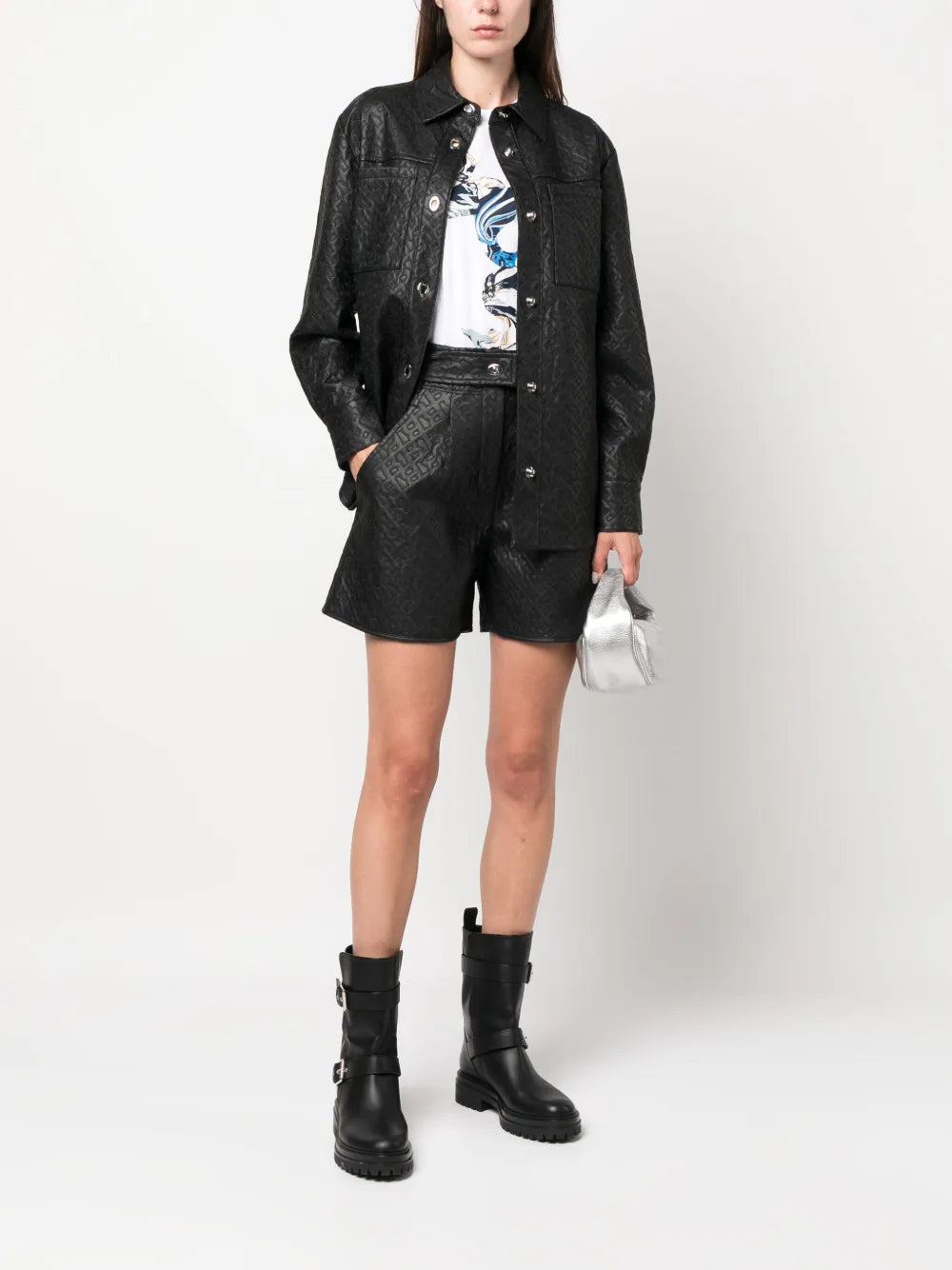 Monogram-Embossed Long-Sleeve Shirt